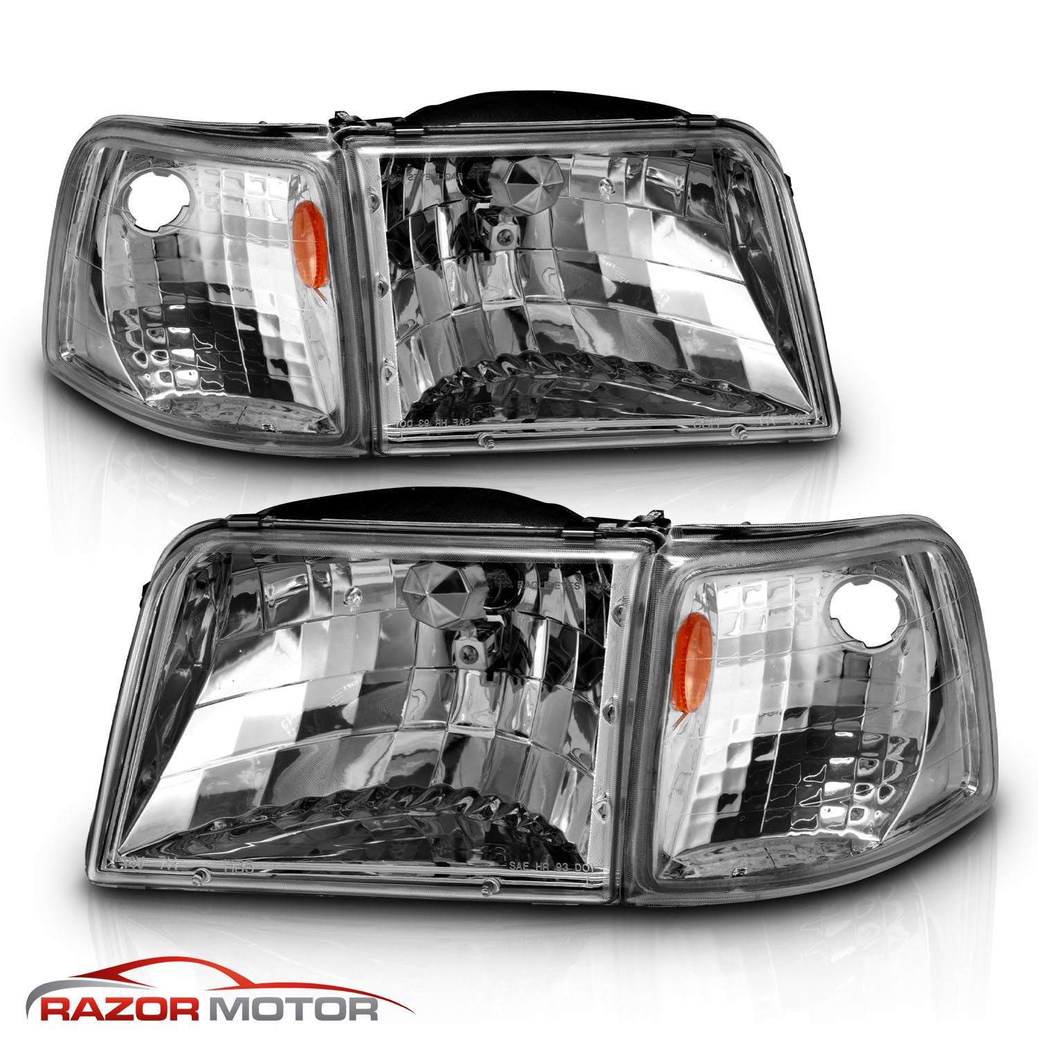 1993 1994 1995 1996 1997 Ford Ranger Factory Style Chrome Headlights